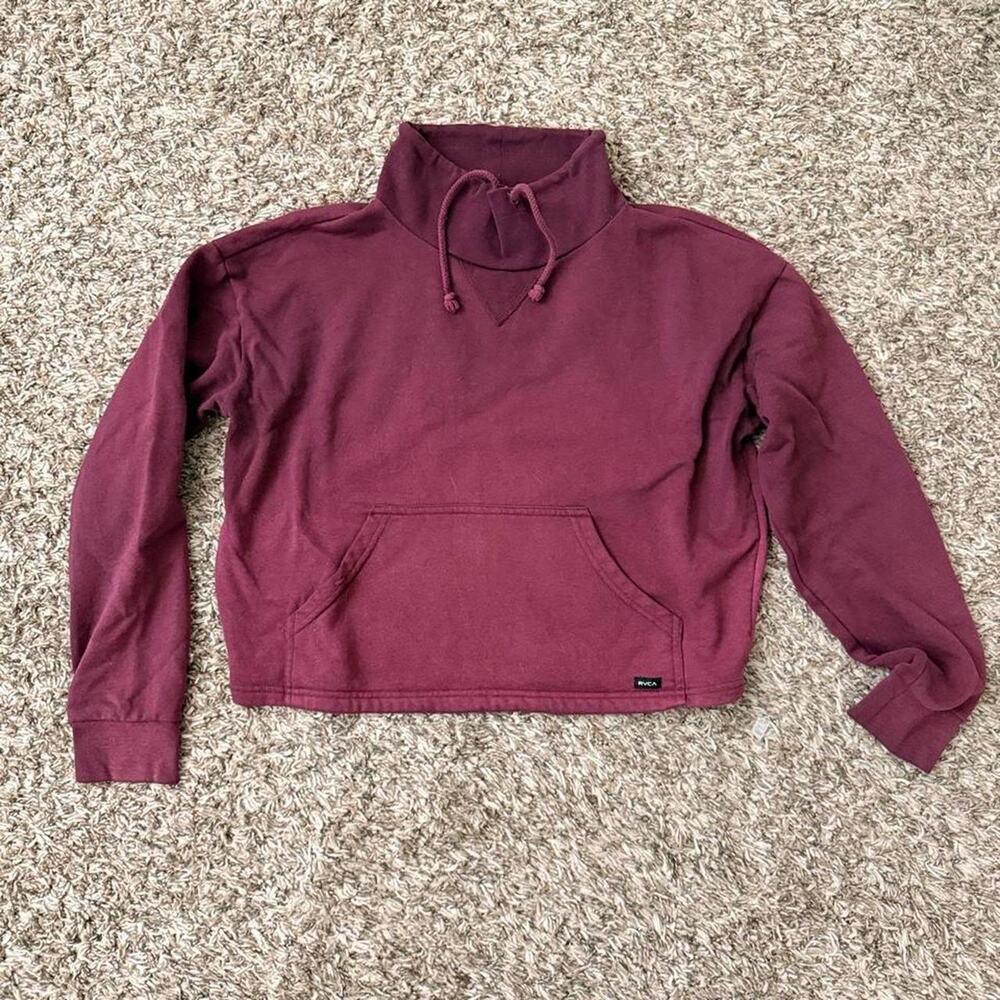 Rvca burgundy crop pullover w